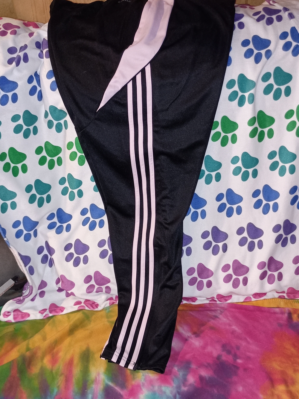 NWT adidas Aeroready Black Track Pants with Pink Side Stripes XL